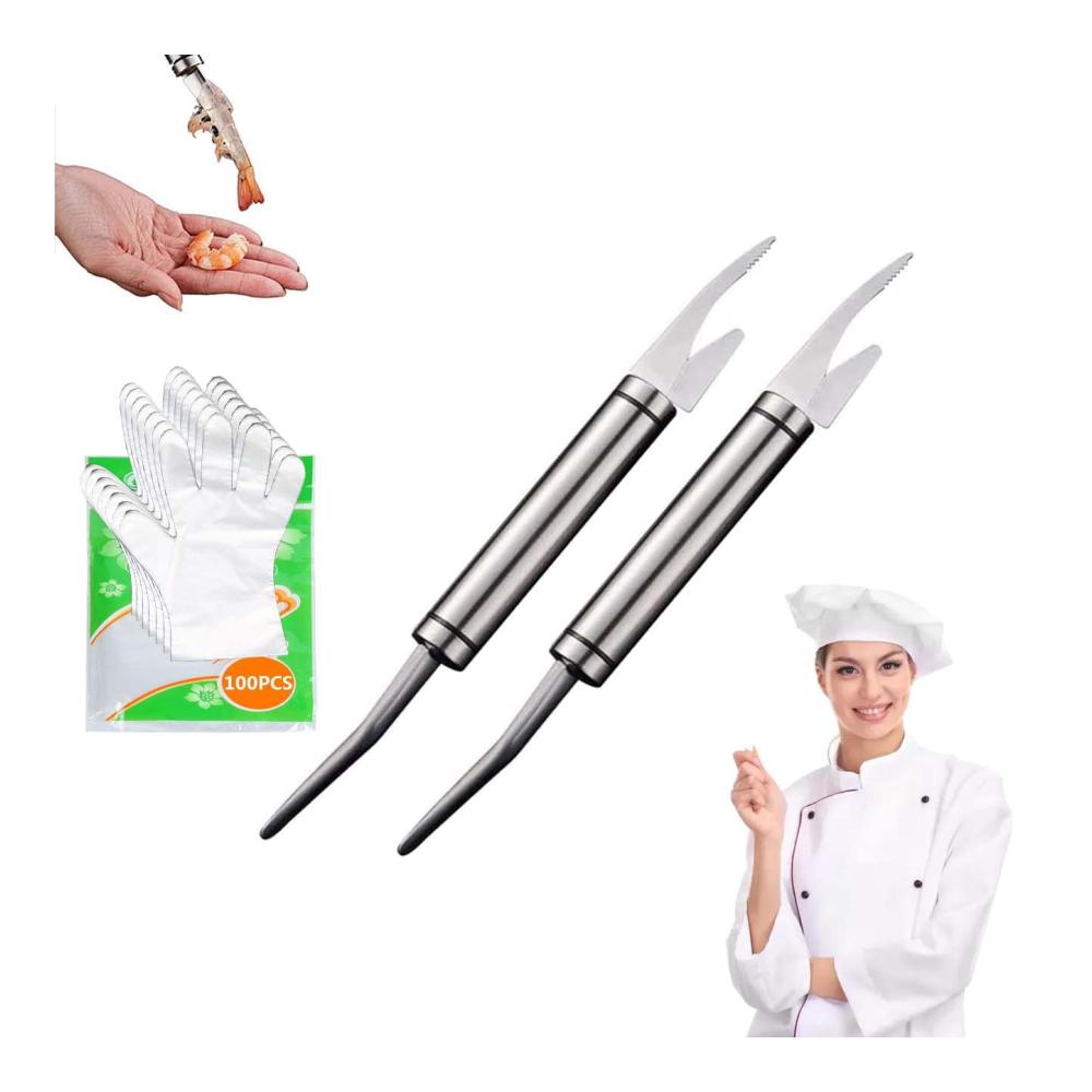 Meeresfrüchte-Werkzeuge 5-in-1 Multifunktionales Garnelenschnur-Fischschlundmesser | Haushaltsgarnelenschäler aus Edelstahl | Fischschuppenhobel | Küchengarnelenschneidewerkzeug | Effizientes Zubehör für Meeresfrüchte