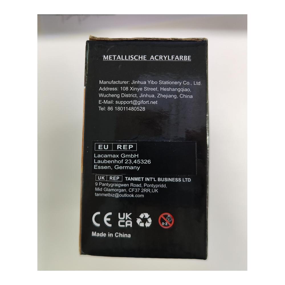 Entdecken Sie die Brillanz der Gifort Metallische Acrylfarben! 12 schillernde Farben (60 ml) mit 3 hochwertigen Pinseln - Ideal für Felsmalereien Leinwand Holz und Keramik. Hochpigmentiert und ungiftig perfekt für Künstler und Anfänger. Verleihen Sie Ihren Kunstwerken einen metallischen Glanz