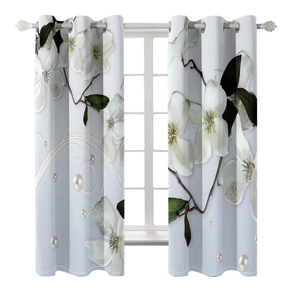 Entdecken Sie den Luxus Schiebevorhänge Verdunkelung 200x180cm - Moderne Blumenmuster 3D Druck - Thermoisolierung für Schlafzimmer Wohnzimmer & Küche - Stilvoller Sonnen- und Sichtschutz