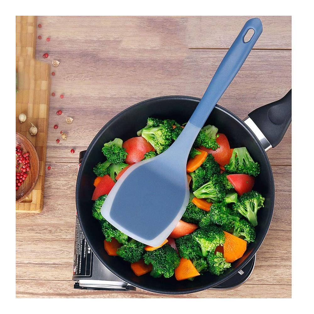 Entdecken Sie die Spitzenklasse! Küchenhelfer Basics Silikon Spoonula/Spatel - Hochtemperaturbeständig hygienisches Ein-Stück-Design - Antihaft-Gummi für müheloses Kochen und Backen (Blau) - Die ultimative Spachtel für Ihre Küche