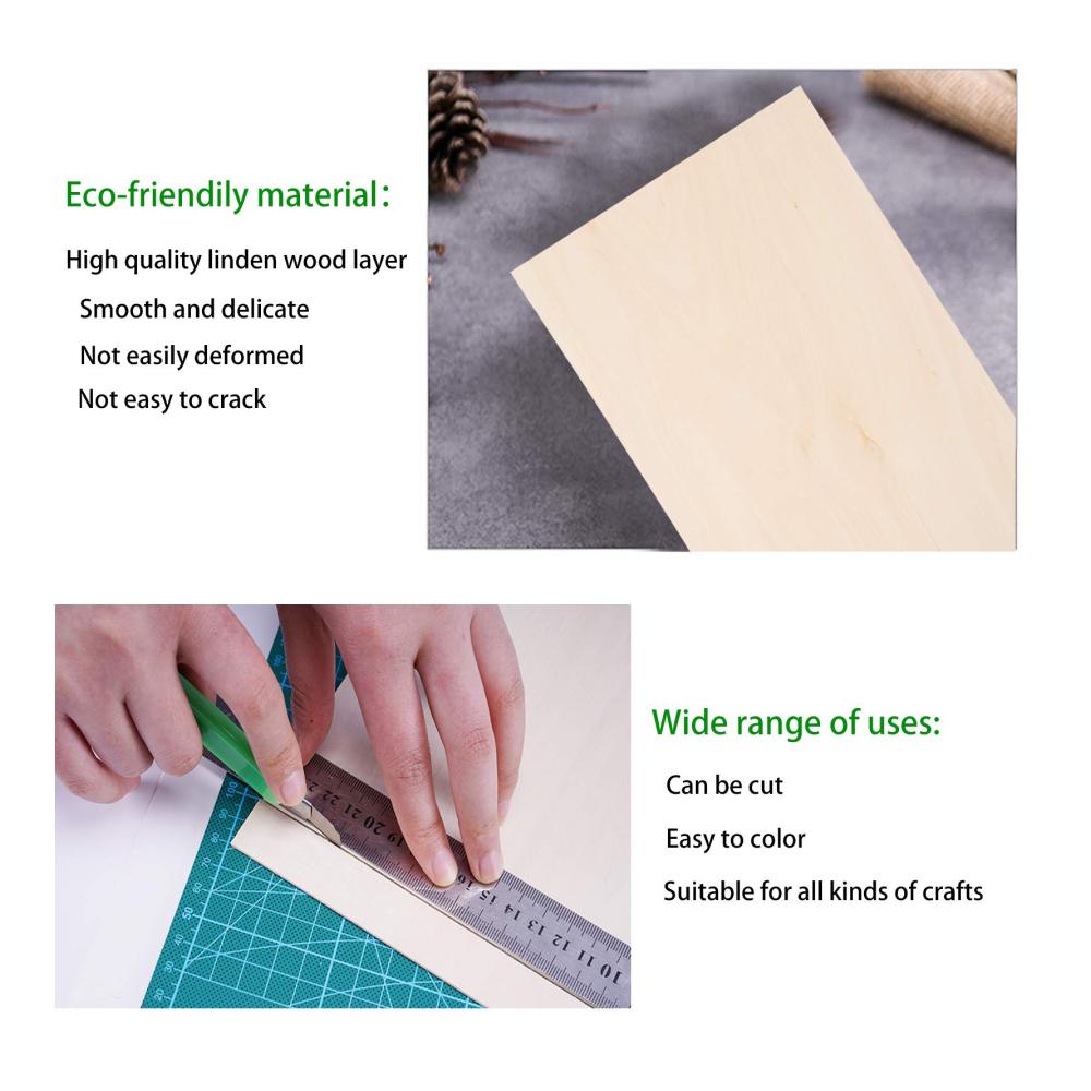 Entdecken Sie die natürliche Schönheit von unbehandeltem Holz mit MaYuLa 10pcs Balsaholz Platten Sperrholz. Perfekt für DIY Weihnachtsprojekte und Modellbau