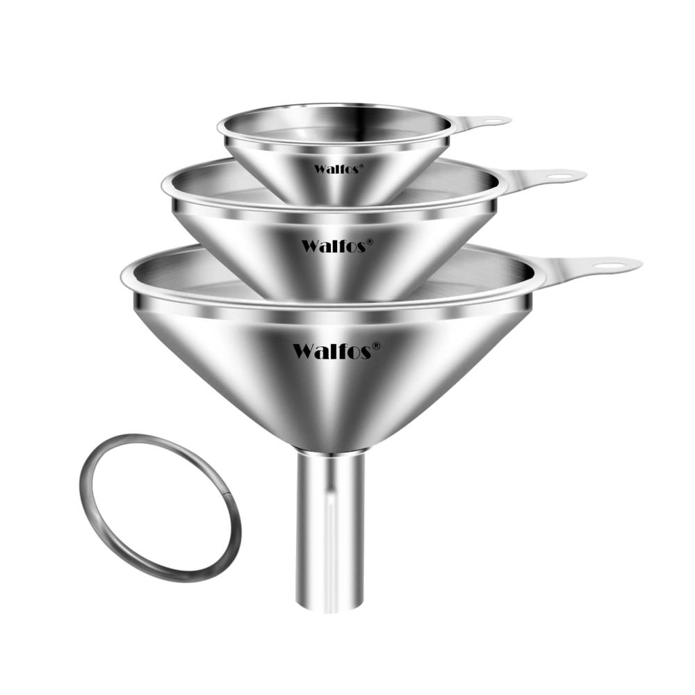 Trichter Edelstahl Set | Praktische Mini Trichter für Küche | 3 Stück | Ideal zum Umfüllen von Öl Salz Zucker & Parfüm | Leichtes Befüllen von Flaschen & Gläsern | Hochwertige Materialien
