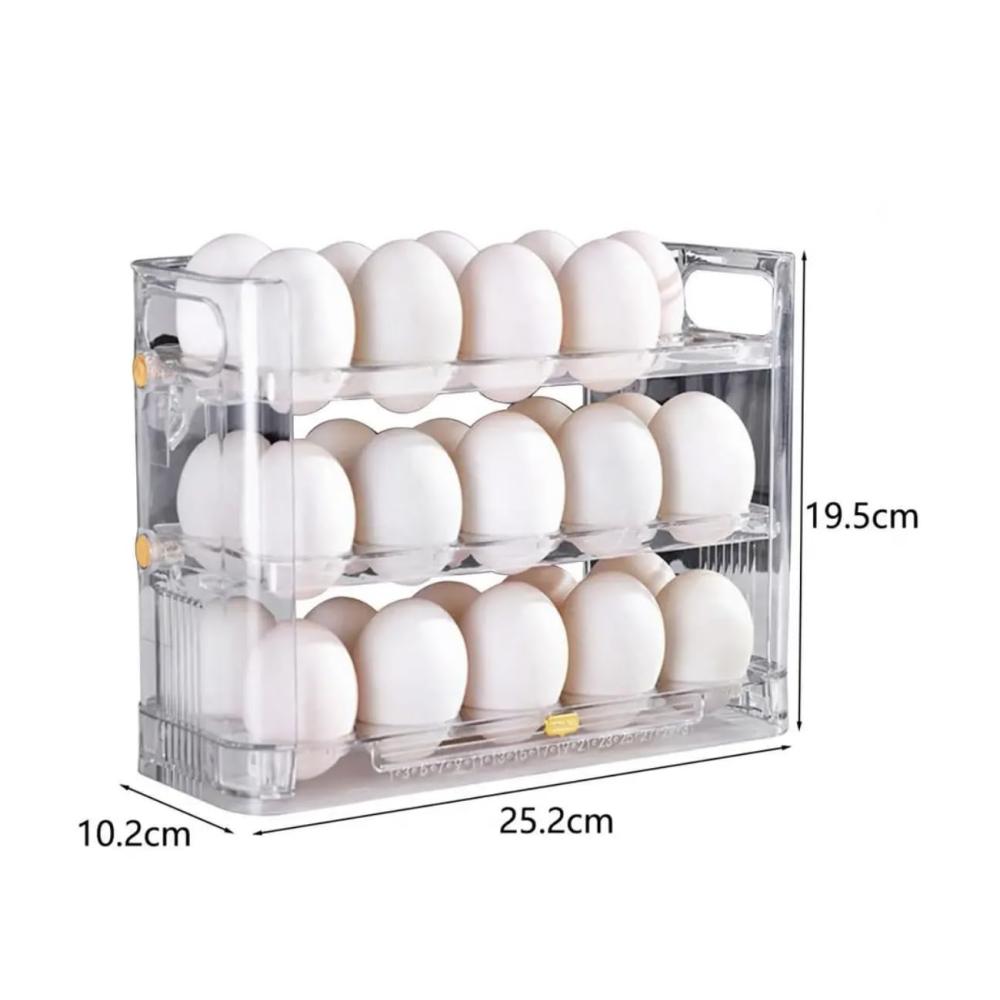 30 Eierbecher Eierboxen Set - Praktische Aufbewahrung für Ihre Frühstückseier - Rutschfeste Halterung - Transparente Behälter für den Kühlschrank - Platzsparendes Küchenzubehör