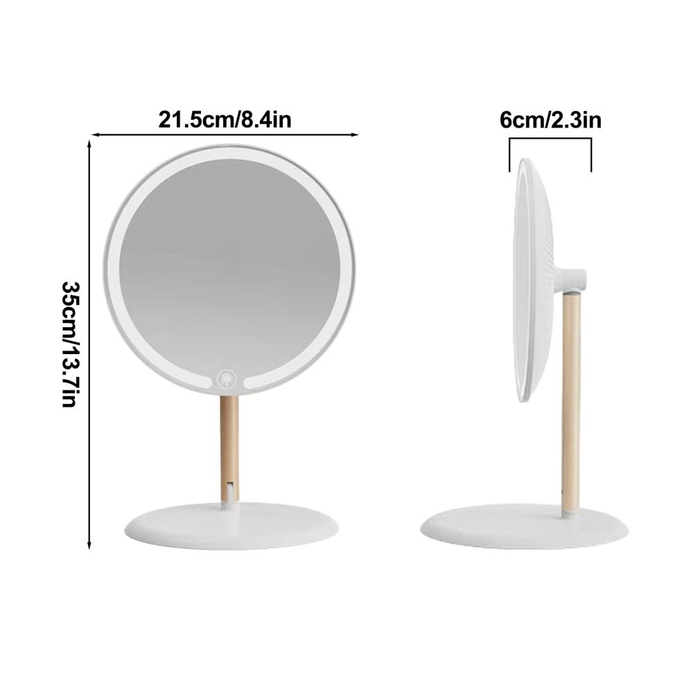 Erleuchten Sie Ihren Schminktisch! USB-wiederaufladbarer Tischspiegel mit LED-Lichtern - Beleuchteter Schminkspiegel mit Touch-Steuerung und 3 Farbmodi | Praktischer Spiegel für perfektes Make-up und Styling - Makeup-Spiegel für Was