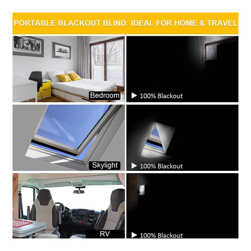 Seitenzug- & Springrollos für Fenster 100% Lichtschutz Verdunkelungsrollo 300x145 cm in Schwarz – Inklusive 30 Saugnäpfen & 15 Klettverschlüssen Ideal für Schlaf- & Kinderzimmer