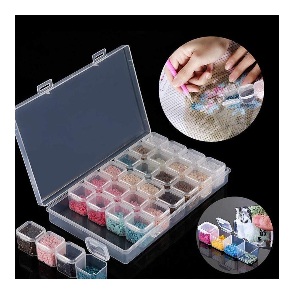 Professionelles 24-teiliges Werkzeugset für 5D Diamantmalerei | Inklusive Malwalze Sortierbox Pinzette & Stichstift | Ideales Zubehör für Kunsthandwerk & DIY-Pro