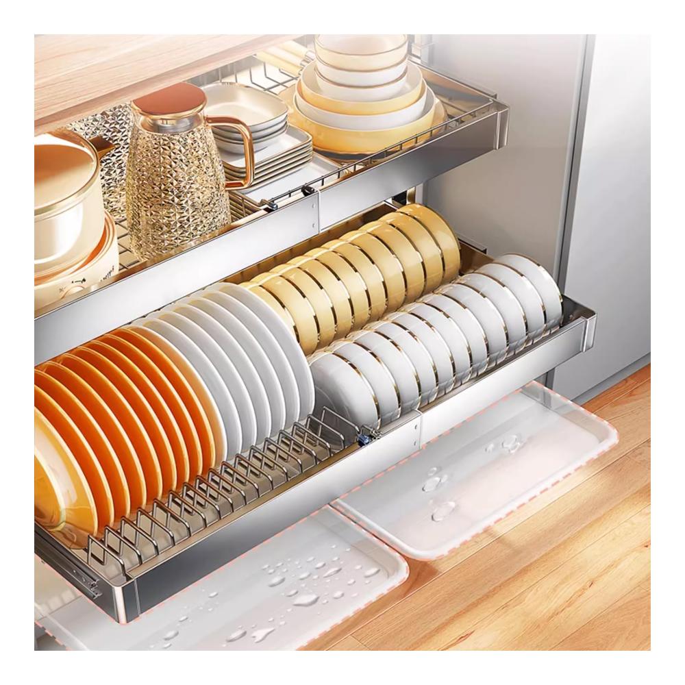 Verstellbare Schrankkörbe Ausziehbares Regal-Organizer-Rack für Küchenschrank Unter-Spüle-Aufbewahrung mit Metallschubladen Optimale Küchen- und Badezimmerorganisation