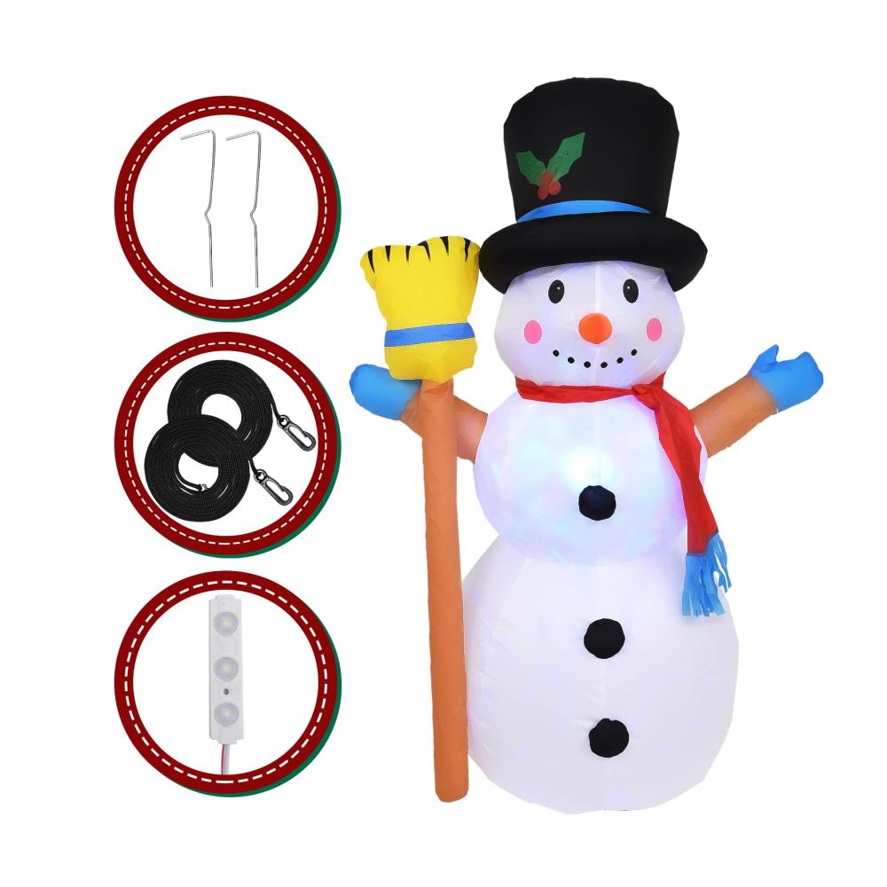 Aufblasbarer Weihnachtsmann & Schneemann Torbogen - Riesiger 8 FT Zierschmuck für Ihren Hof - Wasserdichte Außendekoration mit 9 LED-Lichtern - Beleuchten Sie Ihr Zuhause festlich