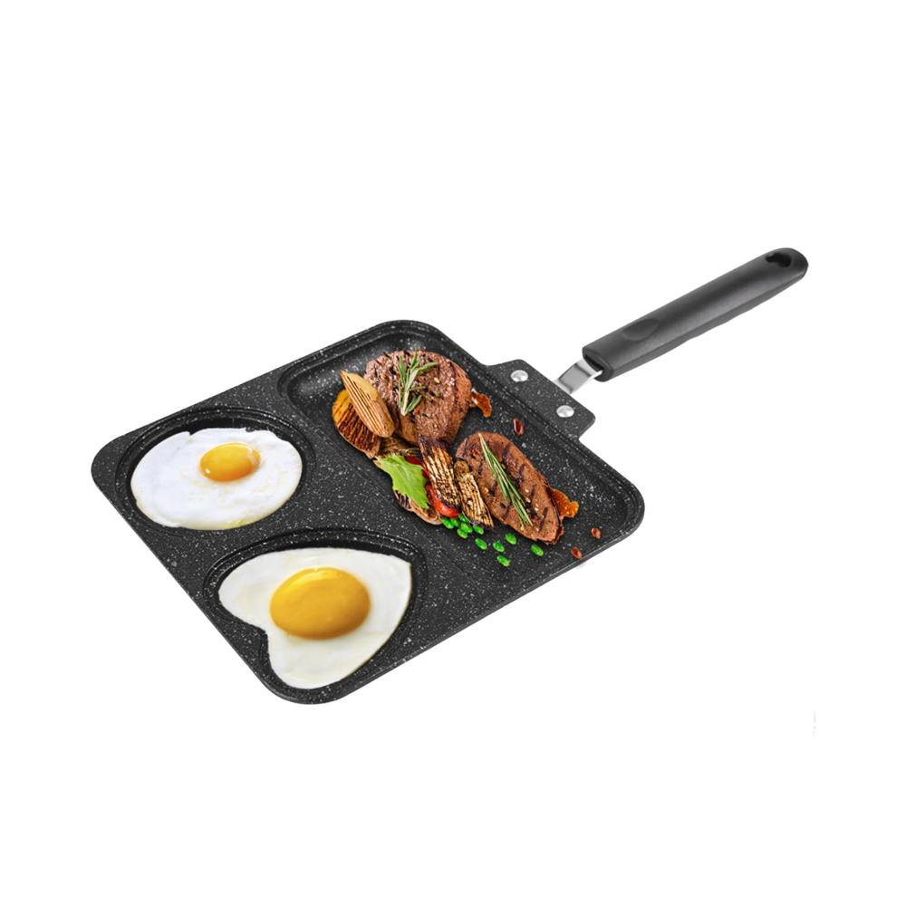 Yissone 3-in-1 Bratpfanne für Pancakes & mehr – Perfekt für Outdoor-Camping & Küche – Antihaftbeschichtetes Grill- und Steak-Ei-Pfannenset – Universelle Pfanne für vielseitiges Kochen