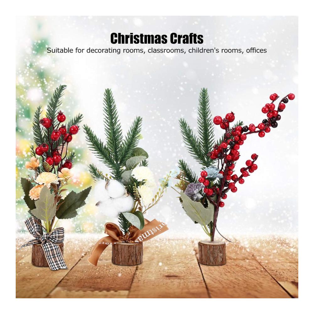 Festliche Atmosphäre im Handumdrehen 3-teiliger Mini-Weihnachtsbaum-Satz für stilvolle saisonale Dekoration. Kunstvoll gestaltet für Desktop Wohnzimmer und festliche Events