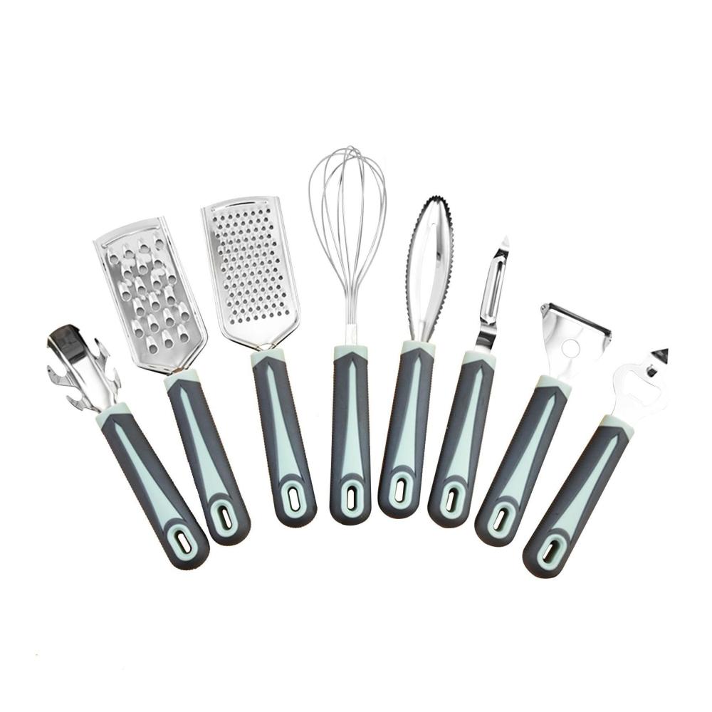 Küchenutensilien-Set | 8-teilig - Pfannenwender Löffel Spachtel & mehr - Rutschfeste Griffe - Praktisches Kochwerkzeug für jeden Anlass - Ideal als Küchengeschenk