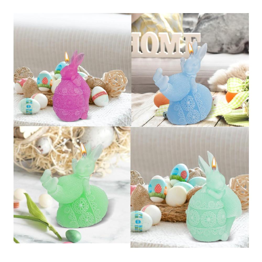 Entdecken Sie 3 Stücke Ostern Kaninchen Silikonformen – Perfekt für DIY Sojawachs Kerzen Seifen & Gips – Hochwertige Gießformen für kreative Ost