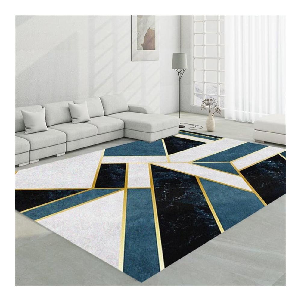 Bereichsteppich für stilvolle Akzente! Hochwertiger Flächenteppich mit zeitlosem Design für den Wintergarten. Blaues minimalistisches Kunstwerk strapazierfähig und dekorativ. Ideale Dekoration für Flure und Wohnräume. Großformatiger Kunstdruck 120x180cm für langanhaltende Eleganz. Perfekte Ergänzung zu Home Accessories
