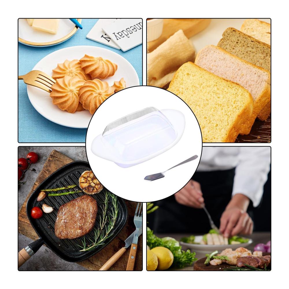 Butterdosen Bootsform Butterbehälter mit transparentem Deckel | Praktisches Butterhalter-Tablett für Ihre Küche | Frischhaltedosen für frische Butter auf der Arbeitsplatte | Modernes