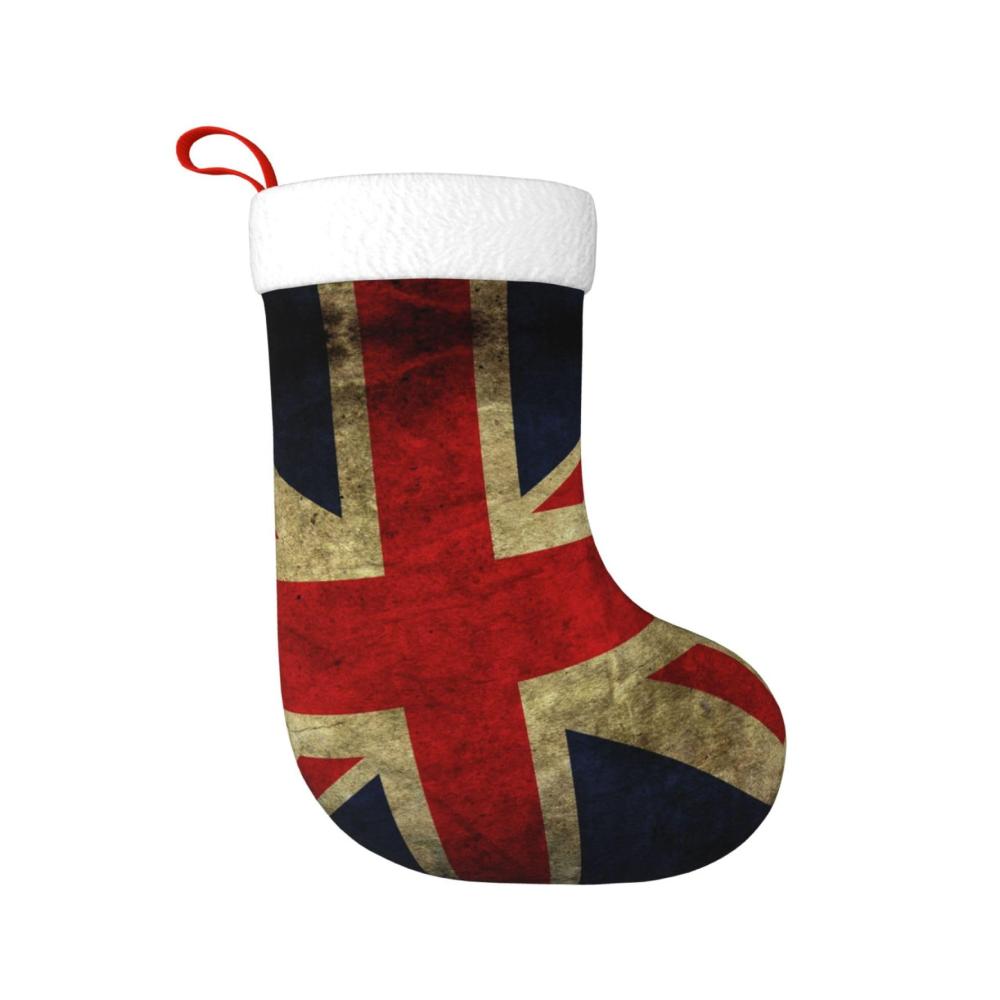 Personalisierte Nikolausstiefel mit britischem Flaggendesign - Perfekte Weihnachtsstrümpfe für Familienurlaubspartys - Traditionelle Dekoration mit modern