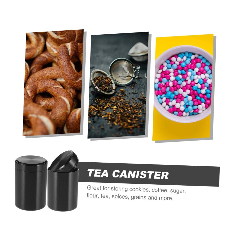 Halten Sie Ihre Köstlichkeiten frisch 2 Mini-Tee- und Kaffeedosen aus hochwertiger Titanlegierung für unterwegs und zu Hause. Perfekt für Bauernkeks und Süßigkeiten