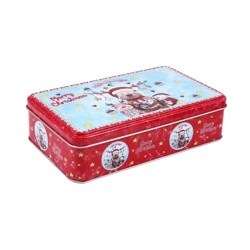 TOYANDONA Weihnachts-Keksdose Metall Quadratisch mit Rentier-Motiv | Perfekt für Plätzchen Süßigkeiten & Tee | Ideales Geschenk für Weihnachten & Neujahr Party-Gastgeschenke für Kinder