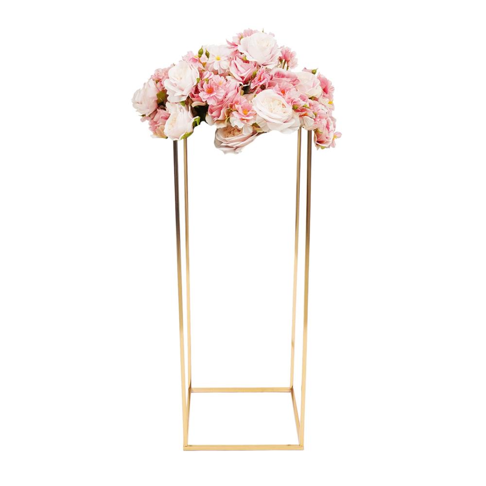 Goldener Blumenständer 80cm - Edler Sockel für Hochzeiten & Events - Metallständer für Tafelaufsätze Dekorationen & mehr - Party & Dinner Centerpiece in Gold - Stilvolle Blumenstütze & Säule