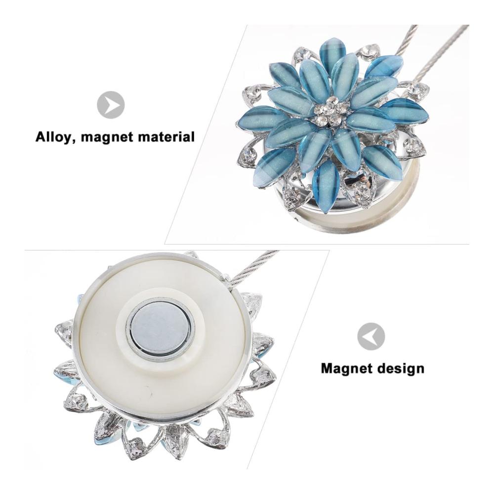 Exquisite Kristallblume Magnetische Vorhang-Raffhalter für glanzvolle Akzente - Perfekt für Hochzeit Balkon & Zuhause - Dekoratives Raffhalter Seil