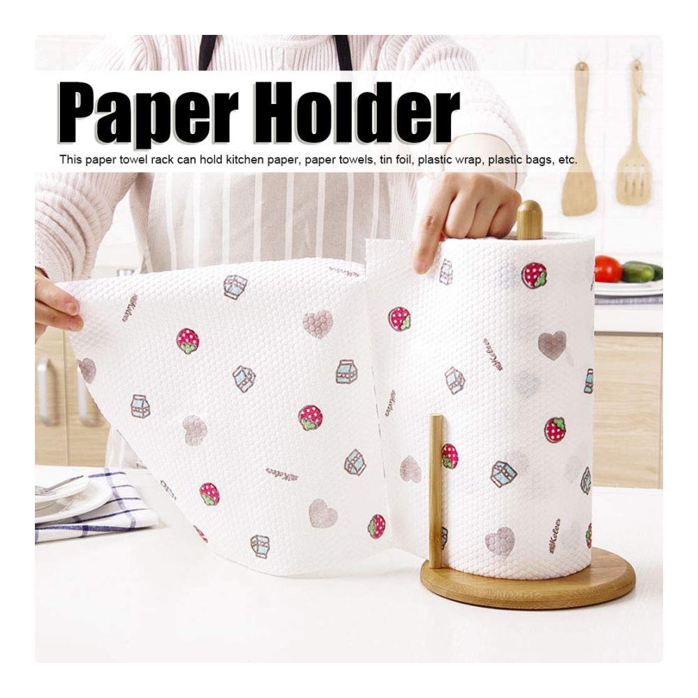 Attraktiver Küchenrollenhalter Stilvolles Design mit Holzbasis | Praktischer Standhalter für Küchenrollen | Leichtes Abreißen | Ideal für Standard- und Papierrollen | Ø16x30 cm | Natürliches Flair