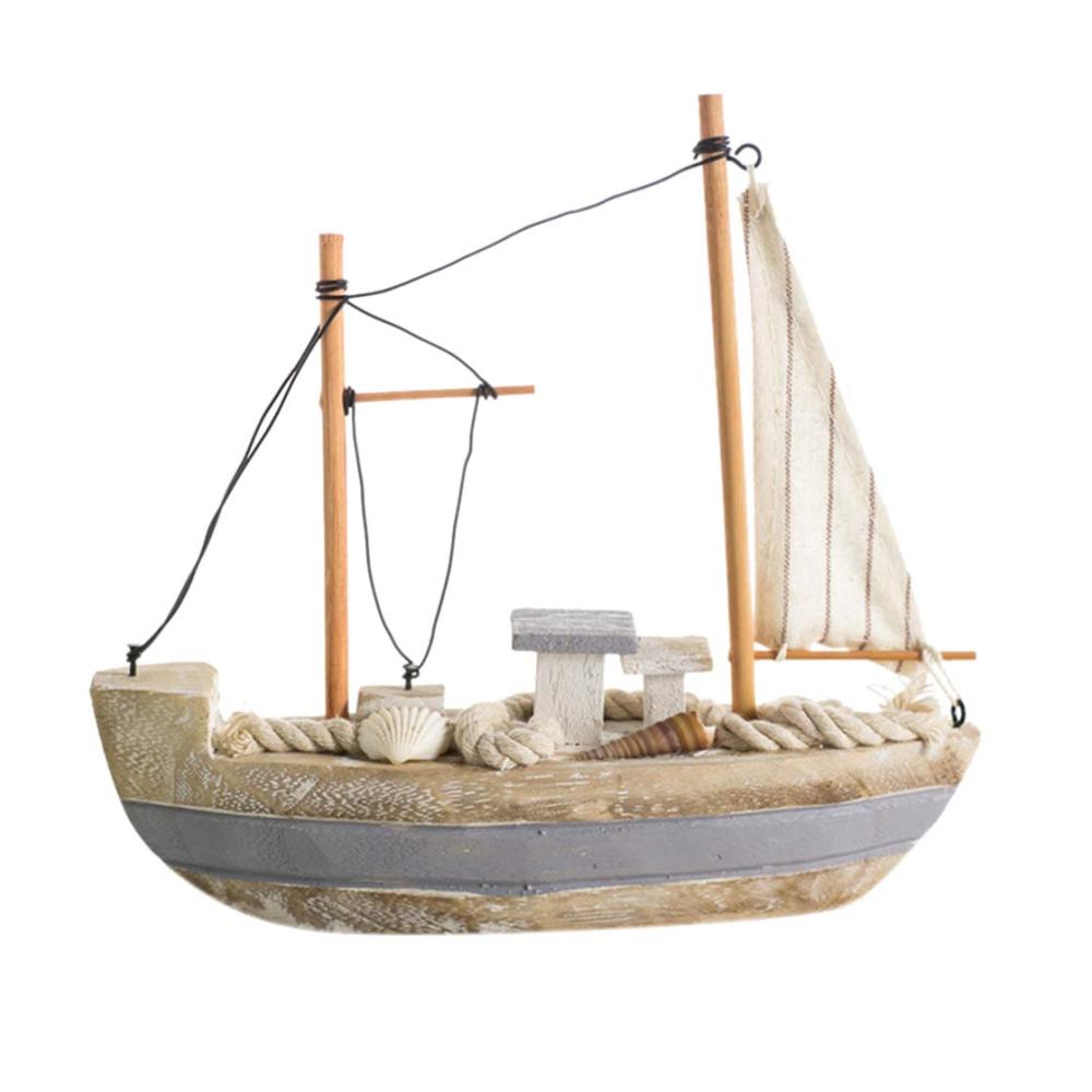 Einzigartige Vintage-Holzsegelboot-Figuren Nautische Sammlerstücke und dekorative Skulpturen für zu Hause. Perfektes Geschenk für Liebhaber von Segelbooten und maritime Dekorliebhaber (Farbe Wie gezeigt