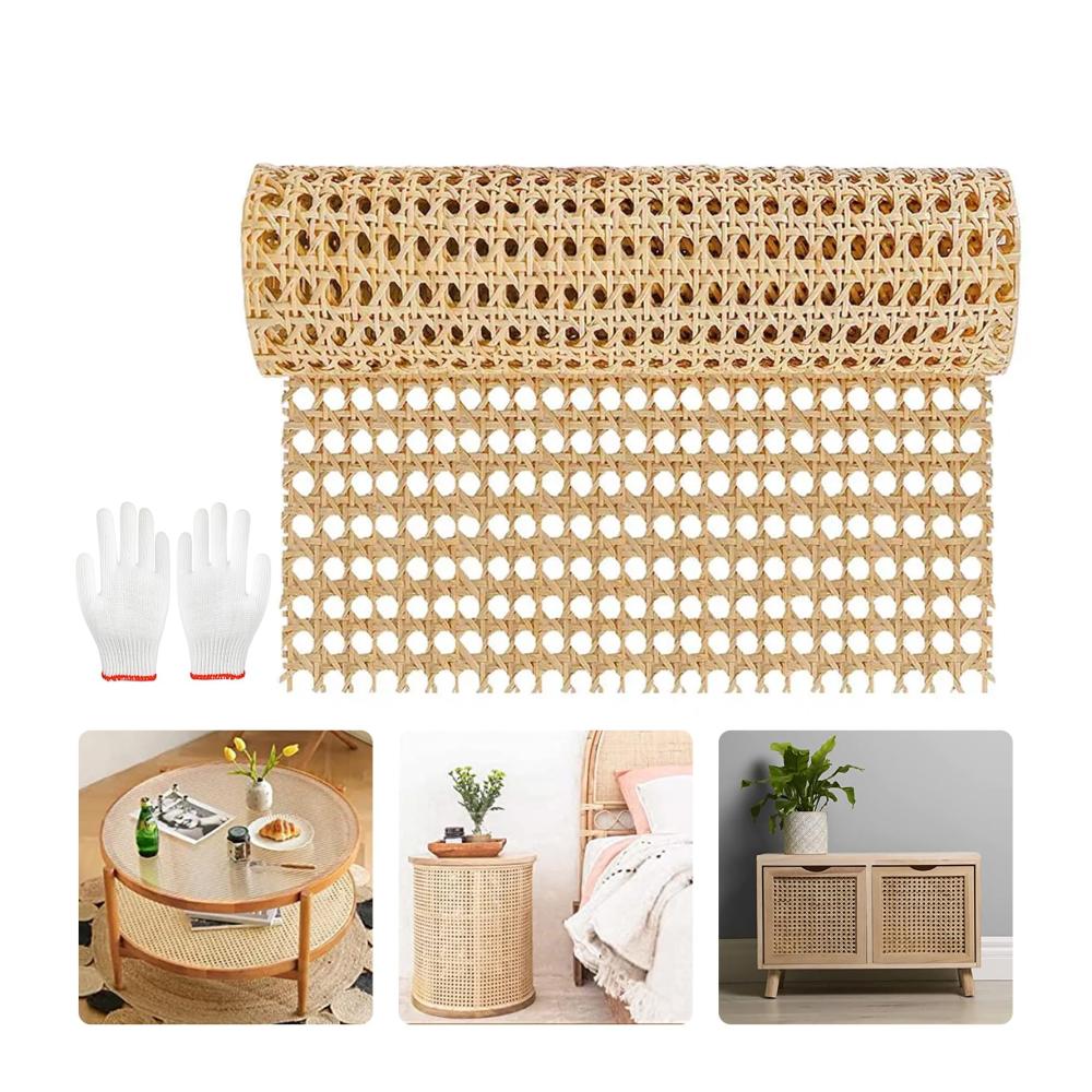 Hochwertige Rattan-Gurtbandrolle für DIY-Projekte | Schimmelfestes Flechtrohrgewebe für Stuhlreparaturen | 15m x 40cm Holzfarbe | Perfekt für Wiener Geflecht