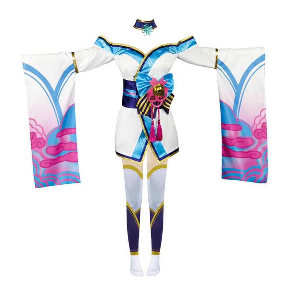 Innovative Unterwäscheverschlüsse LOL Spirit Blossom Ahri Cosplay Kostüm - Hochwertiges Kimono Hanfu Set für Frauen mit authentischem chinesischem Kleid und Zubehör für das ultimative Cosplay-Erlebnis