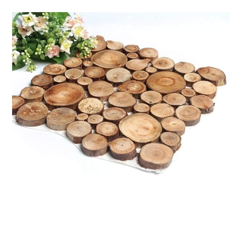 Natürliche Holzscheiben 100 Stück - Unbehandeltes Kiefernholz für kreative Projekte Weihnachten Basteln Hochzeit & Baumdekoration - Handwerksmaterial für rustikale Ornamente & DIY-Geschenke