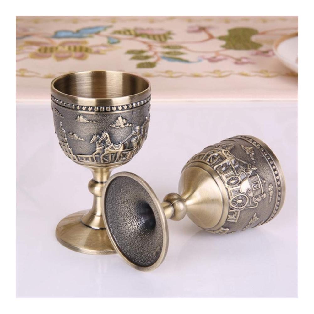 Luxuriöse Rotweingläser aus Zinn – Elegante Kelche für exquisiten Genuss - Hochwertige Weinbecher im russischen Stil - 2er Pack für stilvolle Abende zu Hause
