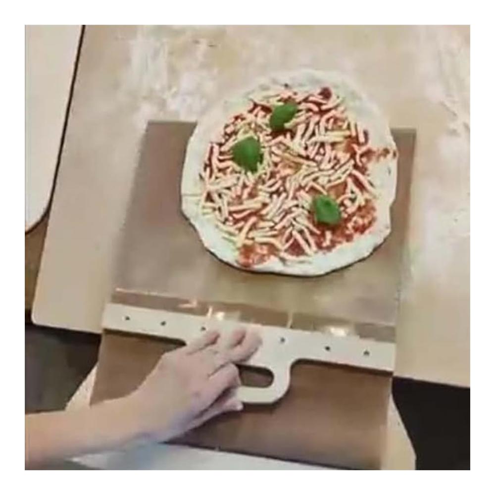 Backformsets Profi Pizza-Schieber & Backbrett-Set - Rutschfester Griff Antihaftbeschichtung - Ideal für hausgemachte Pizzen - Präzises Übertragen mit Slider Board - Backspaß für Bäckereiqualität (S