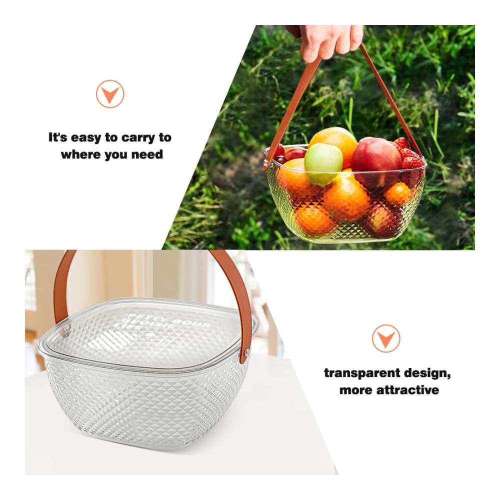 Entdecken Sie Eleganz Transparenter Obstkorb mit Griff | Arbeitsplatten Obstschale für Wohnzimmer-Dekoration | Süßigkeitenteller & Multifunktionale Hängende Obstgericht Lagerschale | Ideal für Küche & Speisekammer | Stilvoll organisiert und