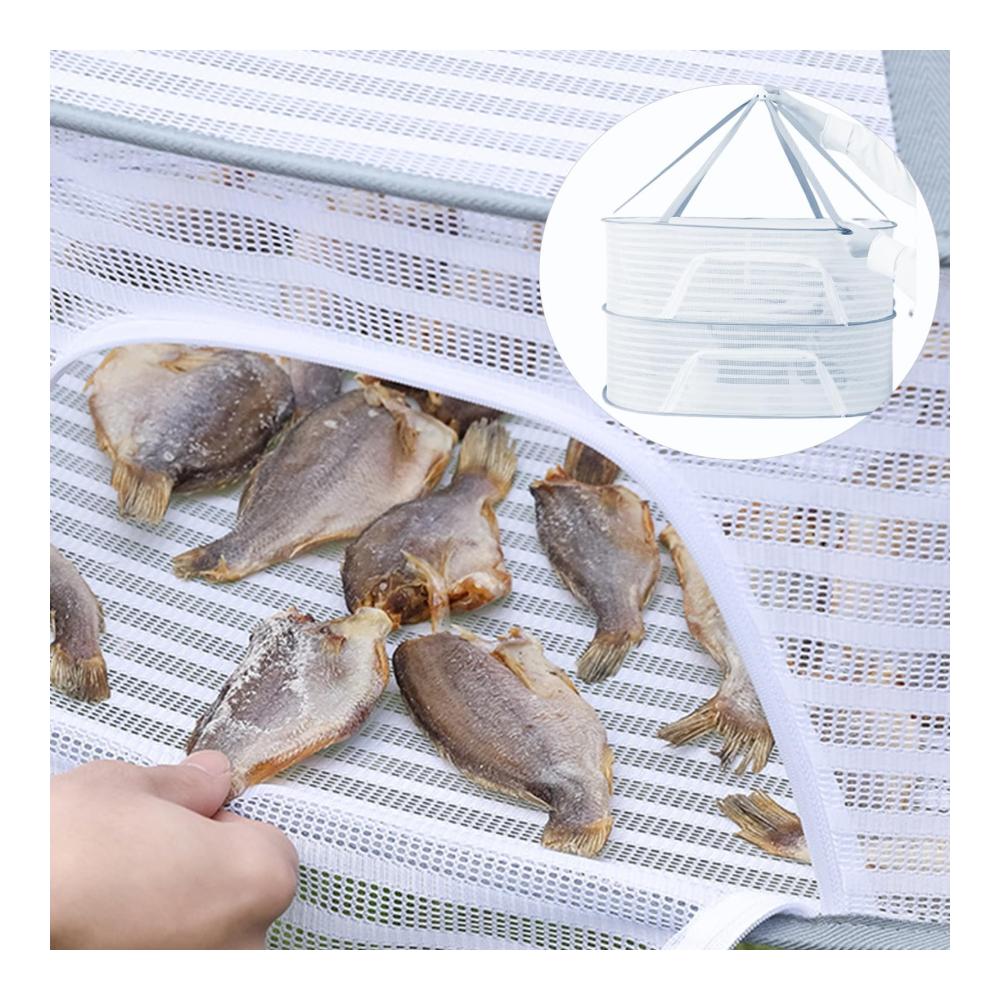 Faltbares Trockengestell φ60 cm - Effizientes Trockennetz mit Reißverschluss für Kräuter Pflanzen Fleisch Blumen Zwiebeln Fisch & Gemüse - Platzsparendes Aufhängesystem für optimale Trocknung