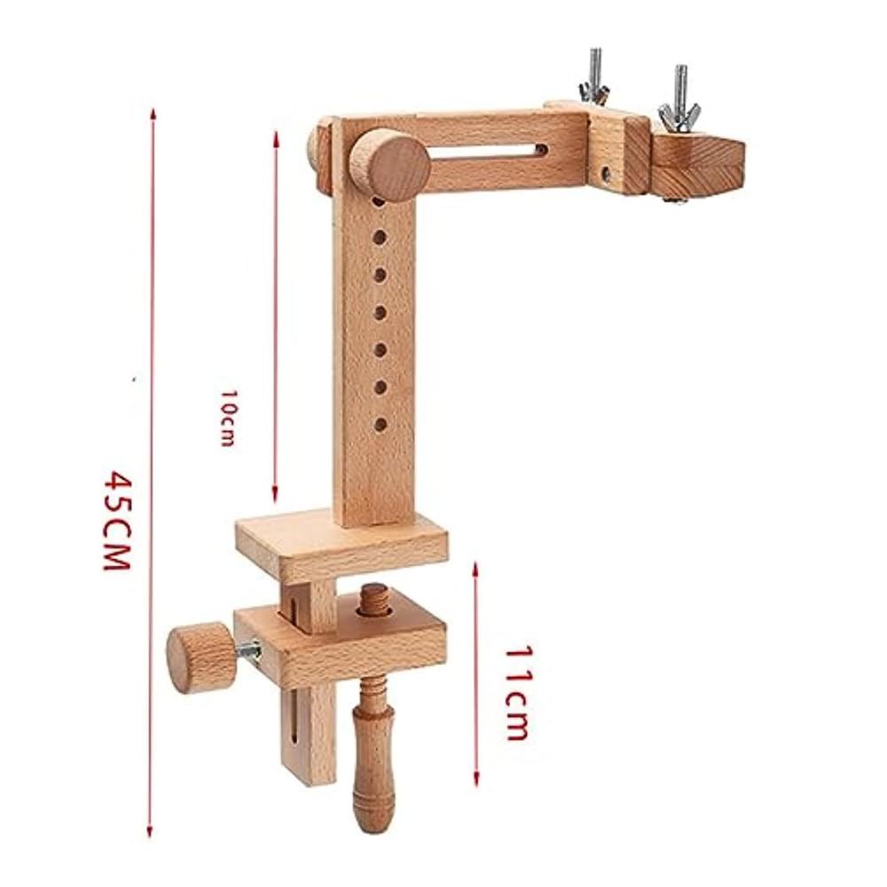 360° Drehbarer Holz-Stickständer | Verstellbarer Stickrahmen-Nähständer für Tisch | DIY Handarbeits-Werkzeug | Flexibler Stick-Schoßtisch für kreative Näharbeiten