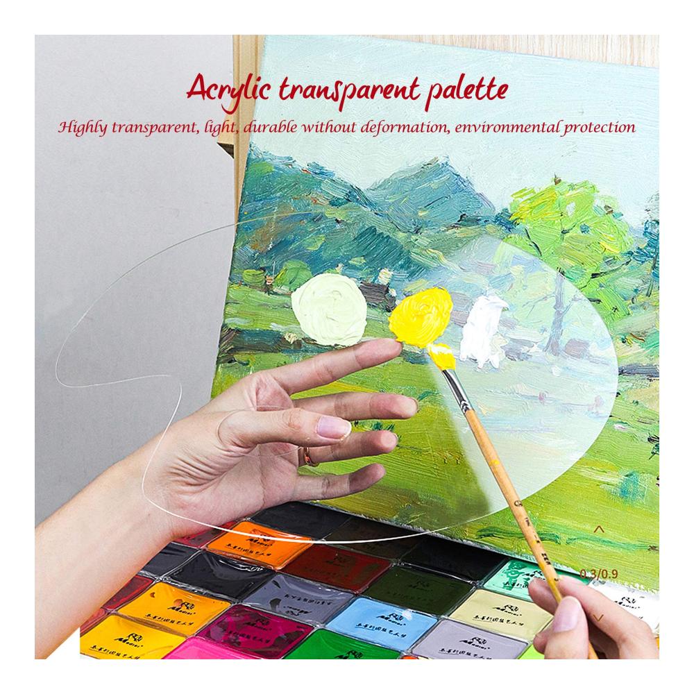 Malkästen Deluxe Hochwertige Winfred 2 Stück Holzmalpalette Set für Kinder & Künstler - Acryl Oval Mischpalette mit Daumenloch - Perfekte Farbmischpalette für Ölfarben Aquarell & Kunstmalerei