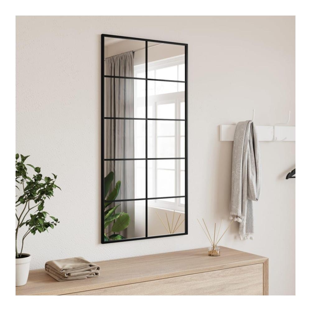 Entdecken Sie den zeitlosen Charme – Wandspiegel Schwarz 50x100 cm Rechteckig Eisen – Praktischer Flurspiegel für Ihr Zuhause – Wohnzimmer & Bad – Wandmontage inklusive! Gönnen Sie sich stilvolles Ambiente