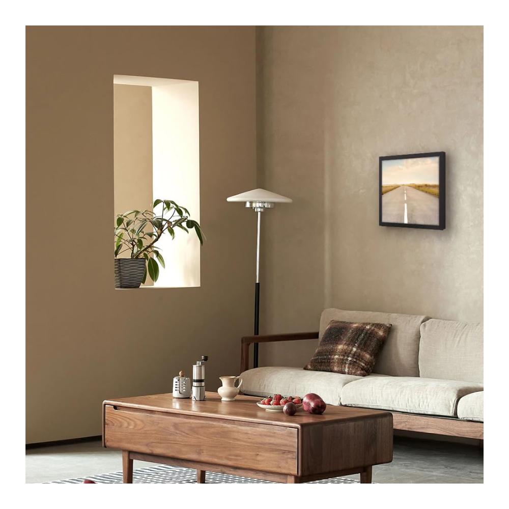 Erleben Sie zeitlose Eleganz wyewye 30x30 cm Bilderrahmen - Hochwertiger Holzrahmen mit Passepartout für 24.4x24.4 cm Kunstwerke - Klassisches Design für Wand & Tisch - Ideales Geschenk in stilvollem Schwarz