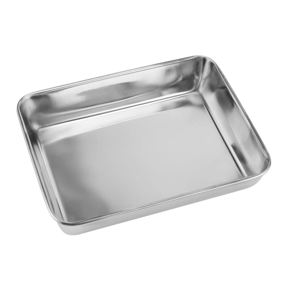 Premium Edelstahl Backblech Set - 2er Pack Rechteckige Backformen für Kuchen Kochen & Backen - Klein & Tief - Spülmaschinenfest - 25x20