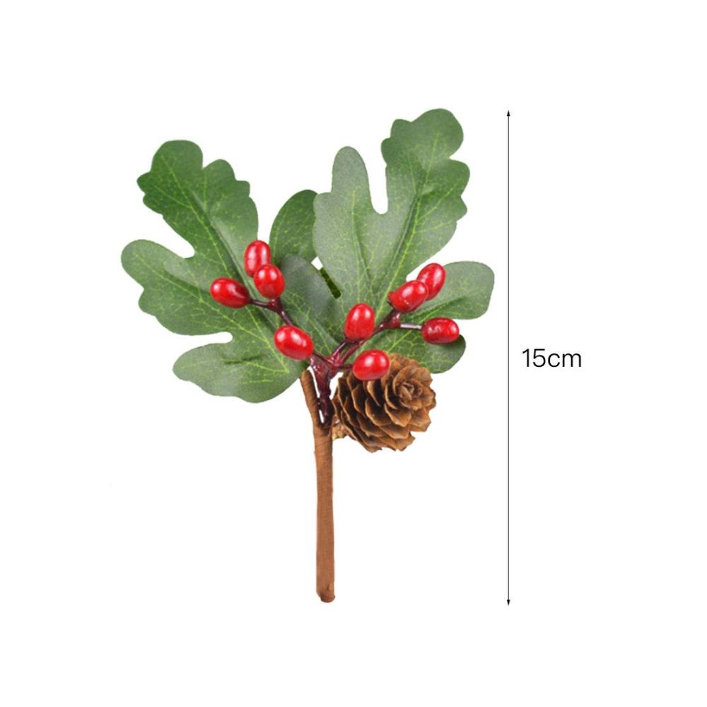 6er Set Künstliche Stechpalmenbeeren - Dekorative Beerenpicks für Weihnachten DIY Deko für Baum Kranz & Geschenke - Hochwertige Kunstblumen & -pflanzen für Hochzeiten & Bastelprojekte (Rot
