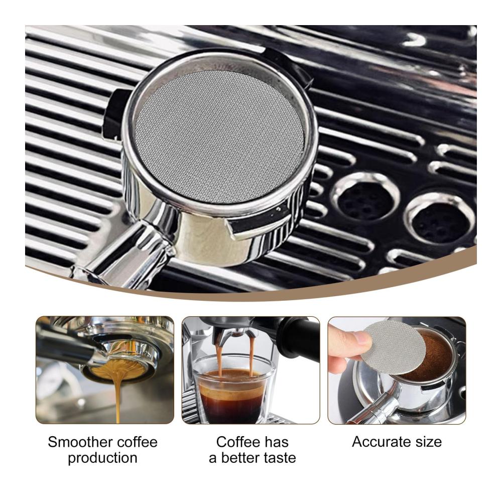 Mehrwegfilter 3er Set | Puck Screen 53.5mm | Gesinterte Kaffeefilter aus Edelstahl | Wiederverwendbare Espresso-Siebe für aromatischen Kaffee | Hochpräzise Siebträger 150μm