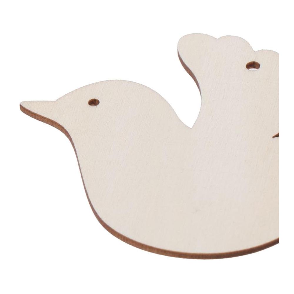 20 Stück Natürliches Flair Unlackierte Holztauben zum Aufhängen – Perfekt für DIY-Projekte und Kunsthandwerk – Hochwertige vogelförmige Holzausschnitte mit Hanfseilen – Bastelspaß mit unbehandeltem Holz