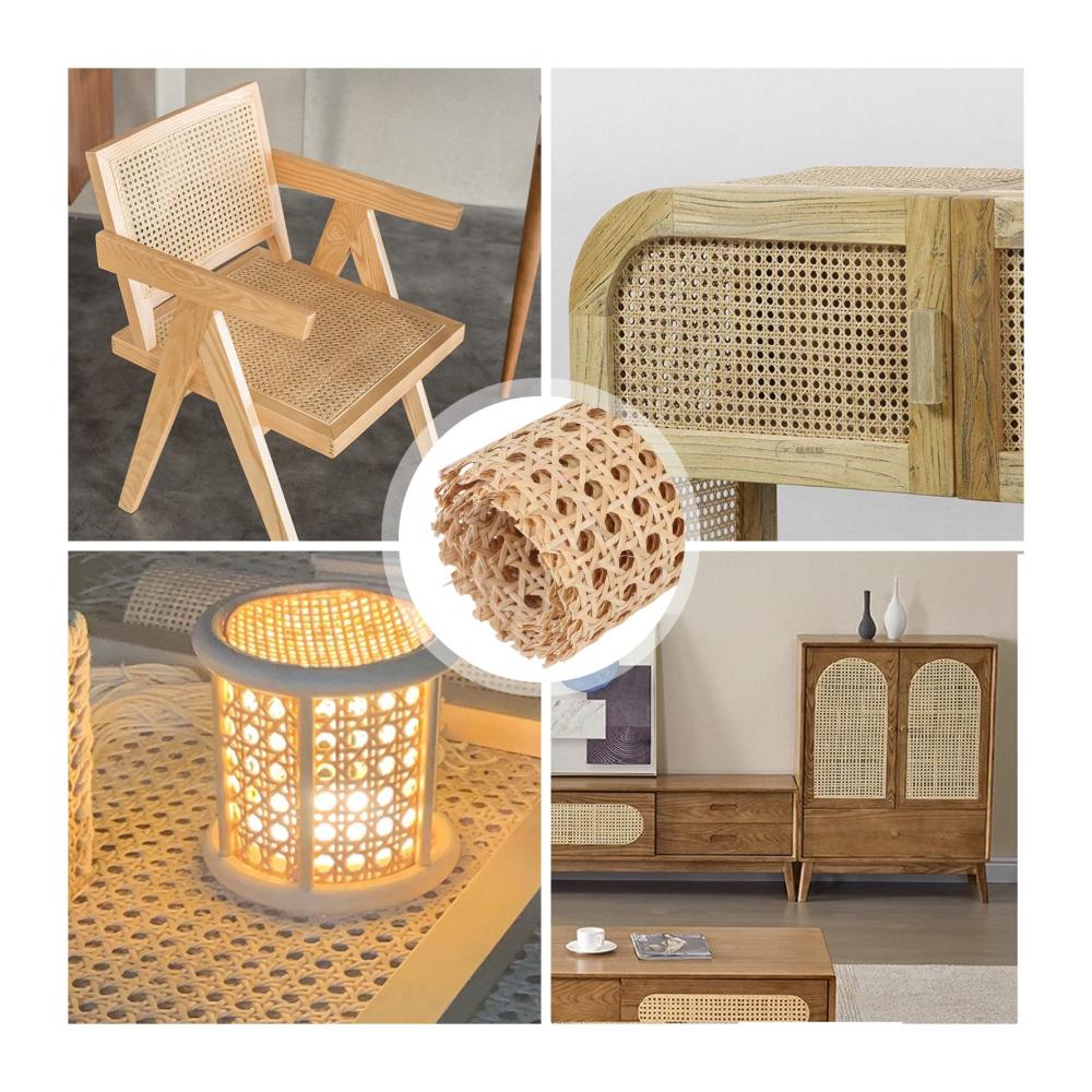 Handgefertigte Flechtmatten aus natürlichen Rattanfasern – Perfekt für DIY Möbeldekoration und Stuhlflechtprojekte – Vielseitiges Wabengeflecht (35×100 CM