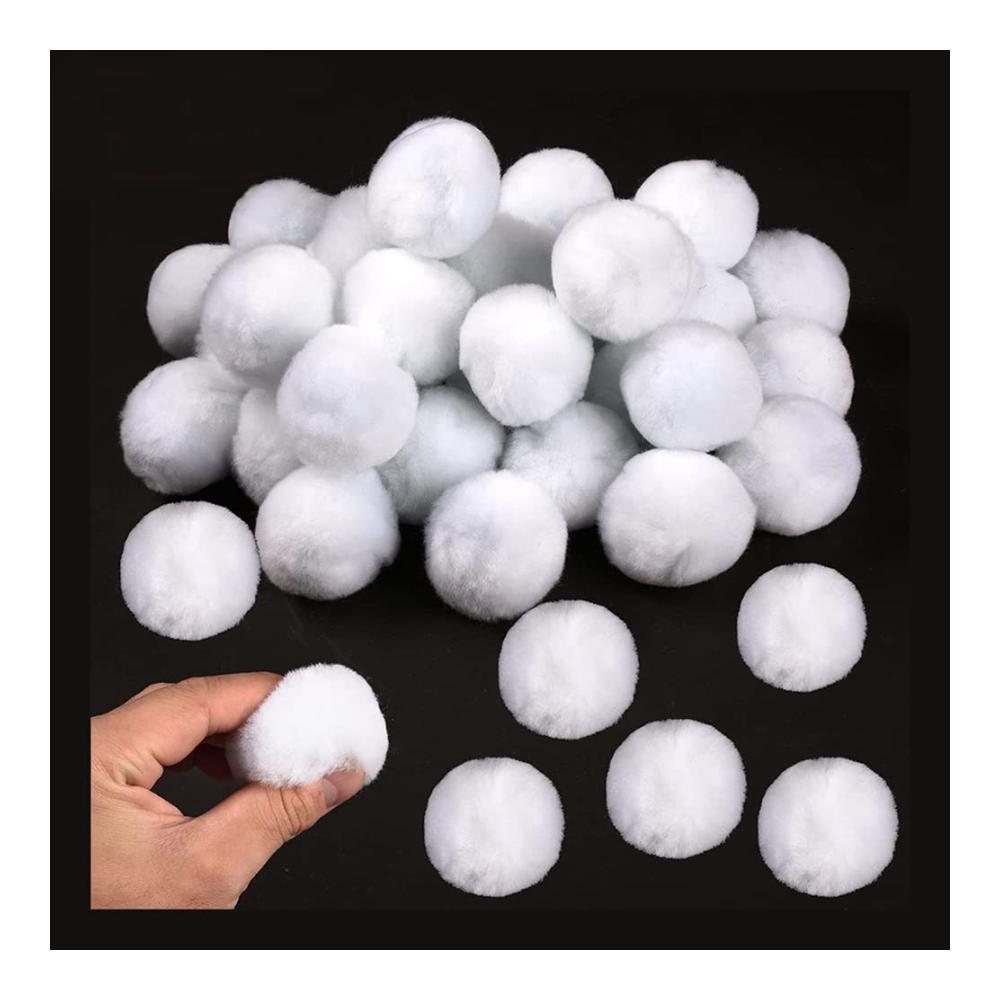 Strick- & Häkelzubehör Kunstfell Pompon 30 Stück 5cm Weiß - Flauschige Pompons aus Faux Wolle für Taschen Mützen und DIY-Dekoration. Perfekt für Damen und Mädchen