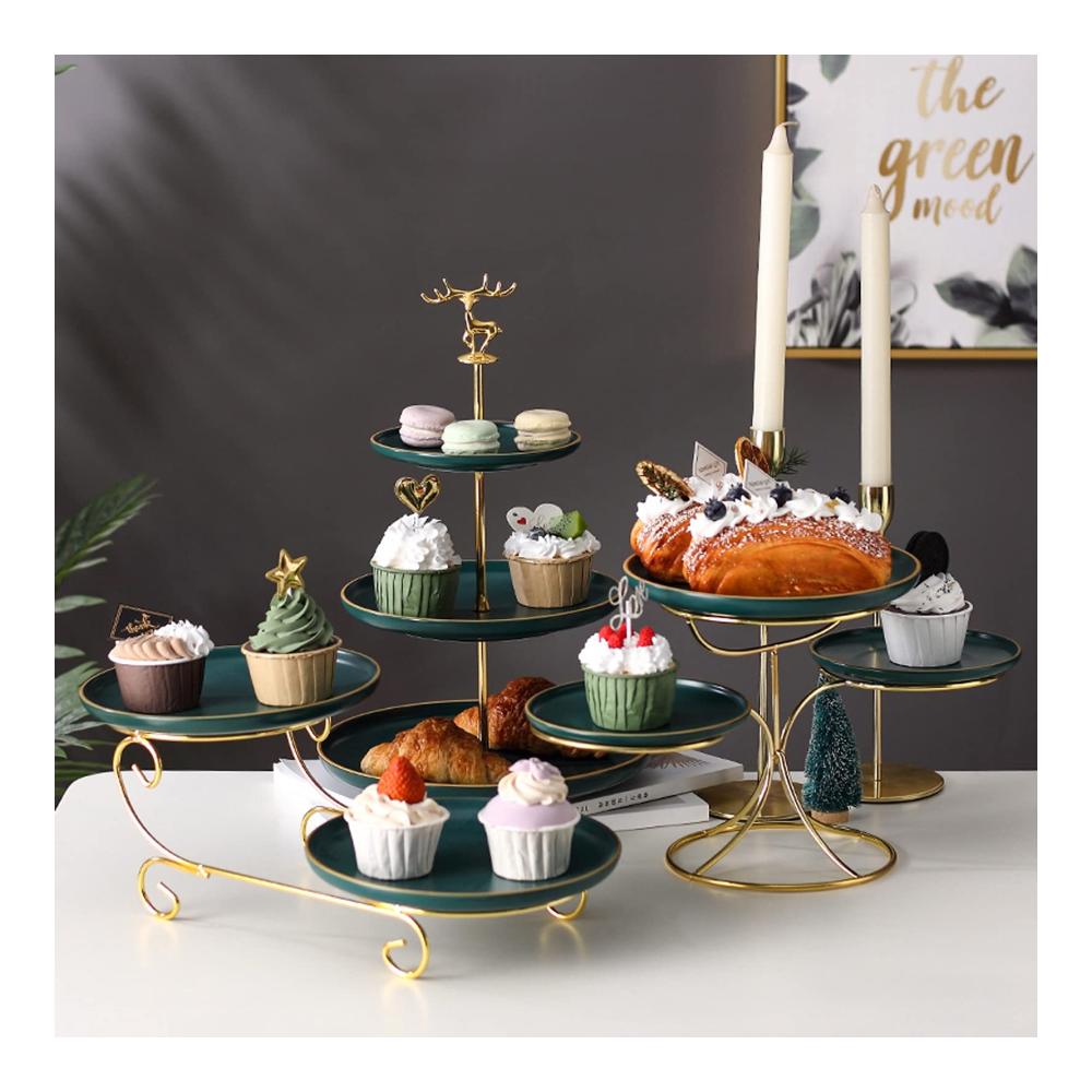 Eleganter Tortenständer aus Keramik - Perfekt für Hochzeitstorten Cupcakes und Desserts - Stilvoller Präsentationsständer für Geburtstage und Teepartys - Wiederverwendbare Gebäckplatte in Phnom Penh-Design