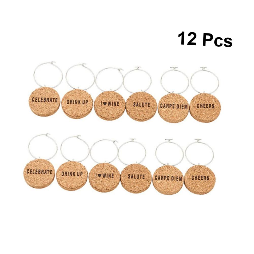 36 Stk Glasmarkierer & Anhänger für Getränke - Kreative Korkglas Trinkanhänger für Weinliebhaber - Charmante Glasringe & Weinschilder aus Kork - Perfekte Geschenkidee für gesellige Runden