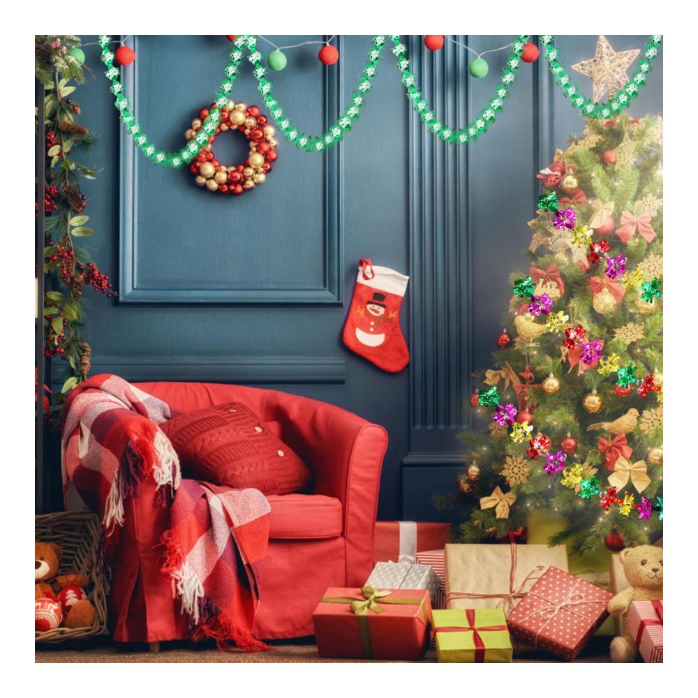 Weihnachten Lametta Girlanden Set - 13er Pack Glänzende Farbige Girlanden für Festliche Dekorationen am Baum Hochzeit Party - Innen &