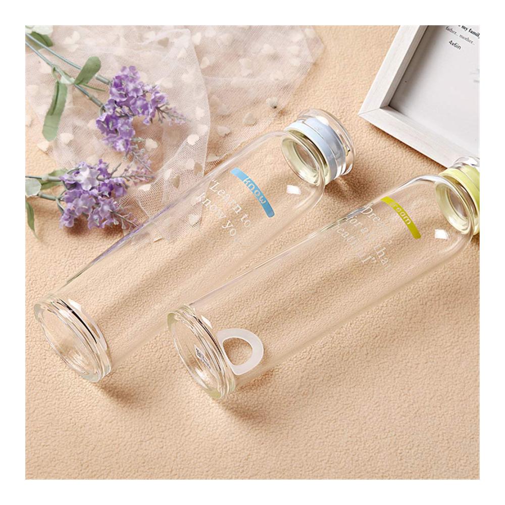 Hochwertige Thermosflasche aus Borosilikatglas | Leicht auslaufsicher & wiederverwendbar | Klarer Wasserbehälter für unterwegs | Gesunde Trinkflasche | Modernes Design | Ideale Glasflasche für kalte & heiße Getränke