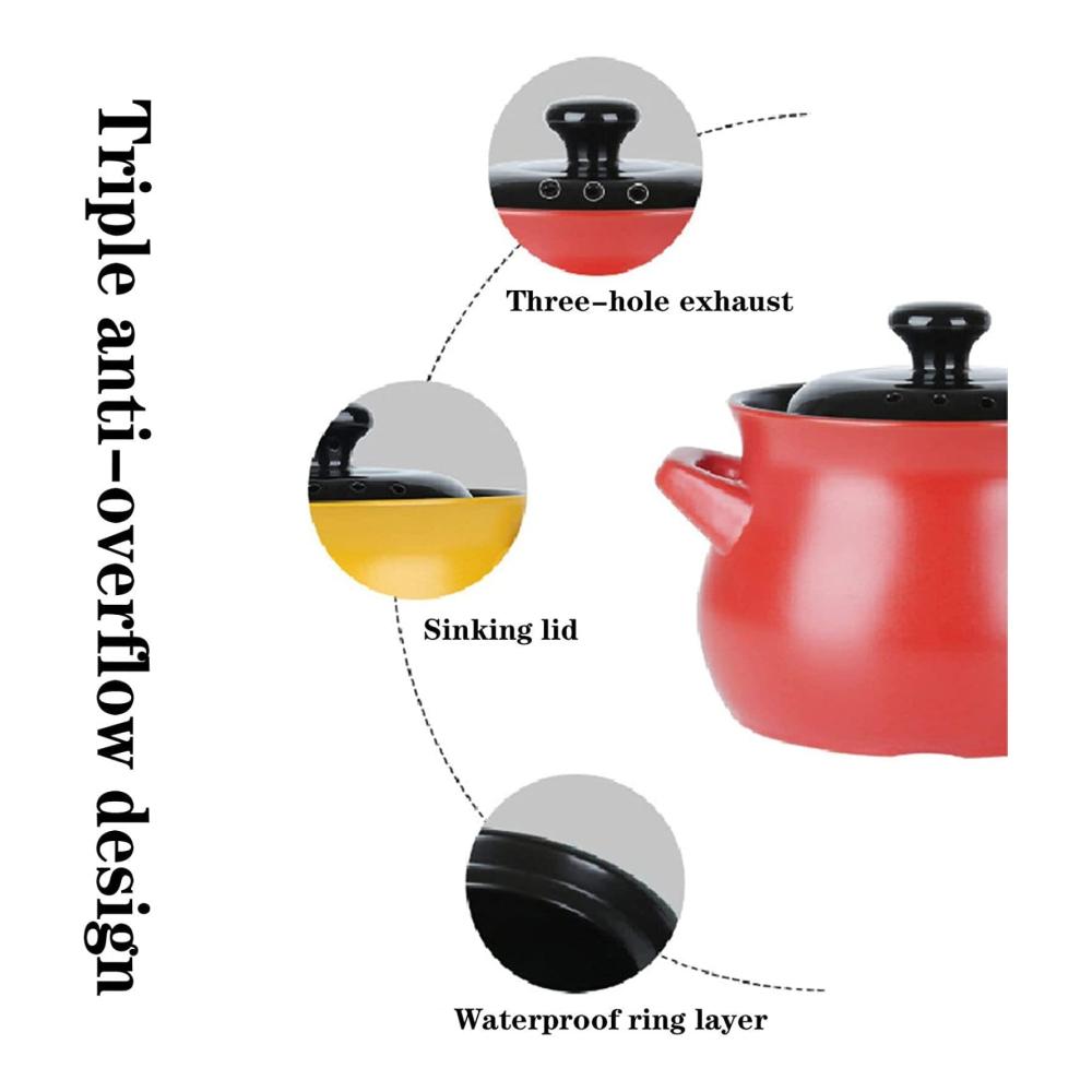 Große Tontopf Auflaufform mit Deckel | Keramik Kochgeschirr für köstliche Ofengerichte | Orange Tontopf zum Kochen