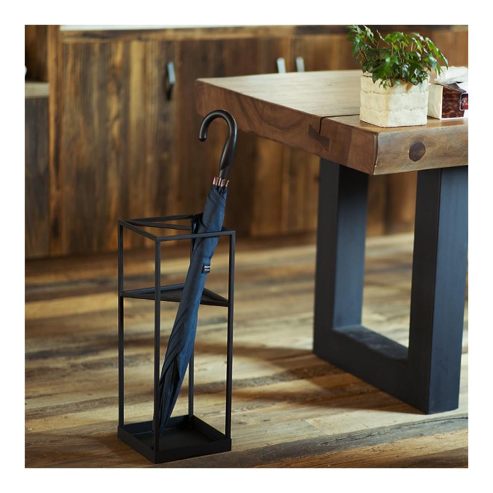 Grüner Schirmständer Quadratischer freistehender Metall-Schirmhalter mit Abtropfschale – Platzsparend für Eingangsbereich Zuhause & Büro (205 * 205 * 53