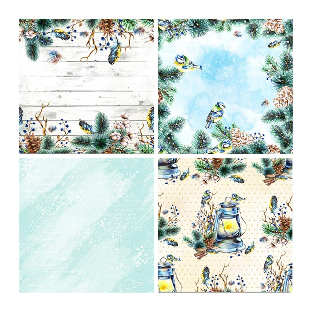 Weihnachtliches Dekorpapier-Set ZAKHSE 48 Blätter Motivpapier 152x152cm - Einseitig bedruckt - Bastelpapier für Scrapbooking Kartenherstellung und mehr - Mit Kiefernzapfen-Mustern und Designpapieren - Ideal für festliche Bastelproj