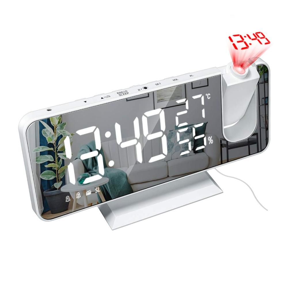 Multifunktionales digitales Spiegelthermometer | Verstellbarer Spiegel mit Hygrometer | Innendekoration und Uhr in einem | Präzises Thermometer für Ihr Zuhause